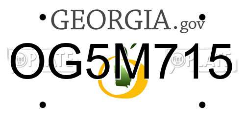 OG5M715 Georgia License Plate
