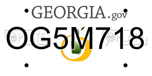 OG5M718 Georgia License Plate