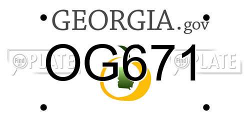 OG671 Georgia License Plate