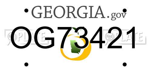 OG73421 Georgia License Plate
