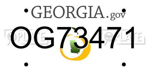 OG73471 Georgia License Plate