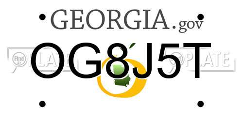 OG8J5T Georgia License Plate
