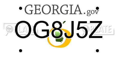 OG8J5Z Georgia License Plate