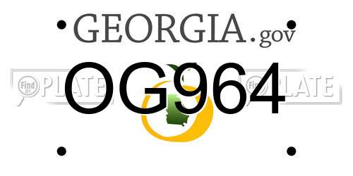 OG964 Georgia License Plate