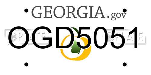 OGD5051 Georgia License Plate