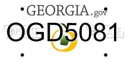 OGD5081 Georgia License Plate