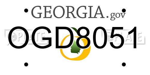 OGD8051 Georgia License Plate