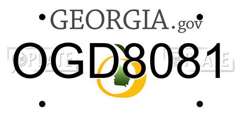 OGD8081 Georgia License Plate