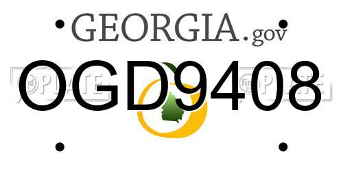 OGD9408 Georgia License Plate