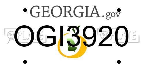 OGI3920 Georgia License Plate