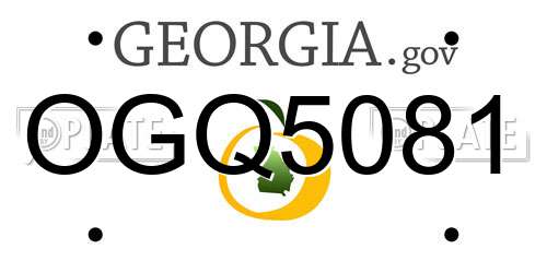 OGQ5081 Georgia License Plate