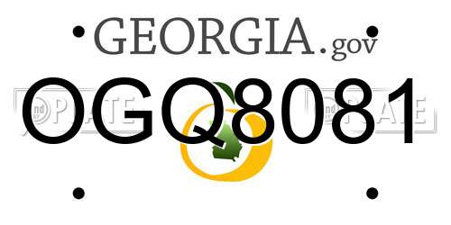 OGQ8081 Georgia License Plate