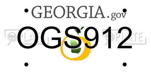 OGS912 Georgia License Plate