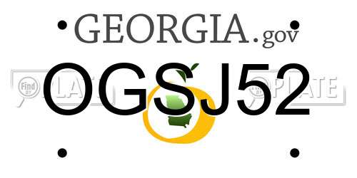 OGSJ52 Georgia License Plate