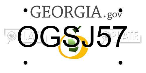 OGSJ57 Georgia License Plate