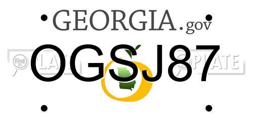 OGSJ87 Georgia License Plate