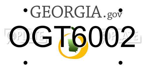 OGT6002 Georgia License Plate