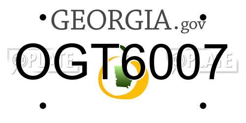 OGT6007 Georgia License Plate