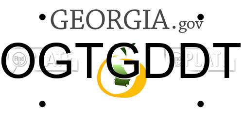 OGTGDDT Georgia License Plate