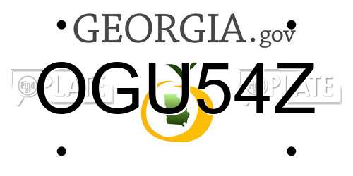 OGU54Z Georgia License Plate