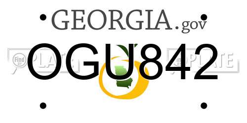 OGU842 Georgia License Plate