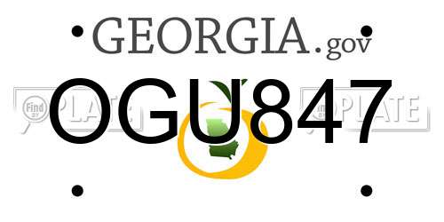 OGU847 Georgia License Plate