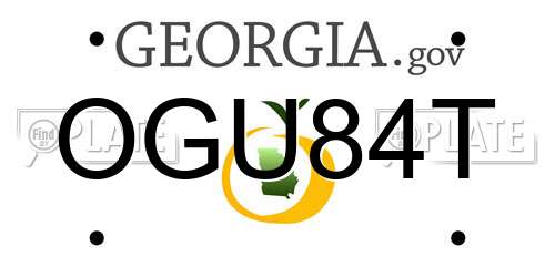 OGU84T Georgia License Plate