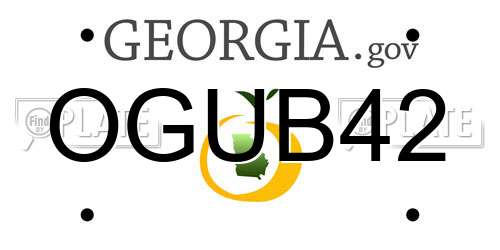 OGUB42 Georgia License Plate