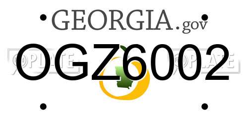 OGZ6002 Georgia License Plate