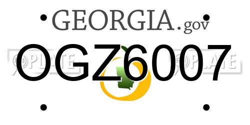 OGZ6007 Georgia License Plate