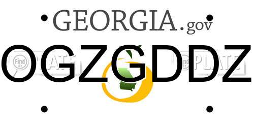 OGZGDDZ Georgia License Plate