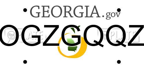 OGZGQQZ Georgia License Plate