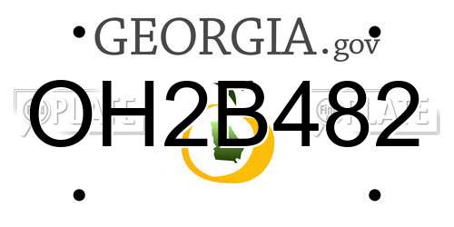 OH2B482 Georgia License Plate