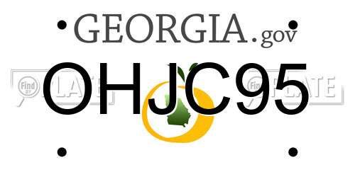 OHJC95 Georgia License Plate