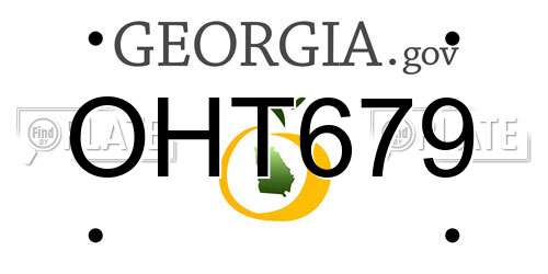 OHT679 Georgia License Plate