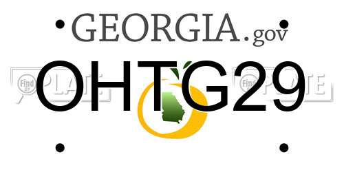 OHTG29 Georgia License Plate