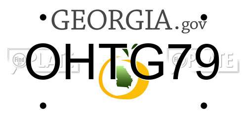 OHTG79 Georgia License Plate