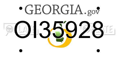 OI35928 Georgia License Plate