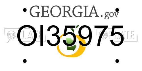 OI35975 Georgia License Plate
