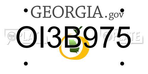 OI3B975 Georgia License Plate