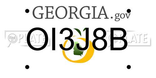 OI3J8B Georgia License Plate