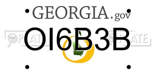 OI6B3B Georgia License Plate