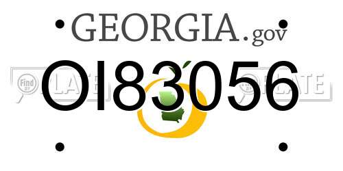 OI83056 Georgia License Plate