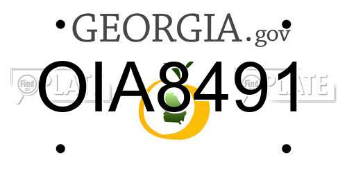 OIA8491 Georgia License Plate