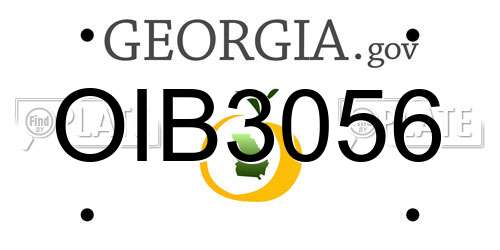OIB3056 Georgia License Plate