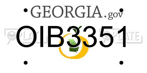 OIB3351 Georgia License Plate