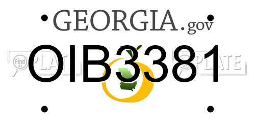 OIB3381 Georgia License Plate