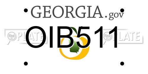 OIB511 Georgia License Plate