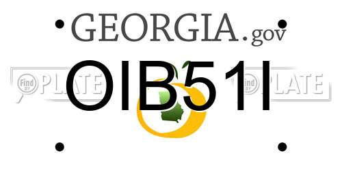 OIB51I Georgia License Plate