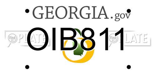 OIB811 Georgia License Plate